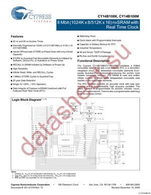 CY14B108K-ZS25XI datasheet  